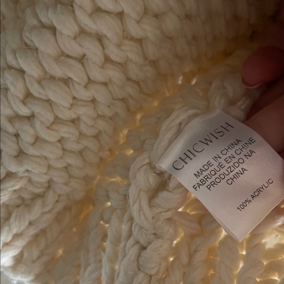 Chicwish Cream Cable Knit Cardigan - Picture 5 of 5
